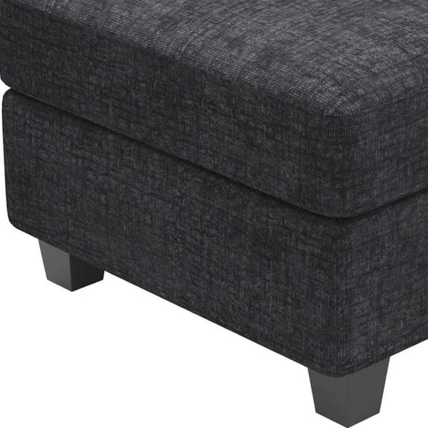 HomeRoots 26" Versatile Light Gray Chenille Storage Ottoman - Stylish Seating, Hidden Storage, Modern Design 714356