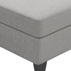 HomeRoots 26" Versatile Beige and Black Chenille Storage Ottoman - Stylish Seating, Hidden Storage & Comfort 714357