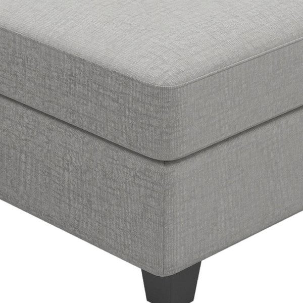 HomeRoots 26" Versatile Beige and Black Chenille Storage Ottoman - Stylish Seating, Hidden Storage & Comfort 714357