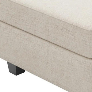 HomeRoots 30" Beige Chenille Storage Ottoman – Stylish Multi-Functional Seating, Footrest & Hidden Storage Solution! 714358