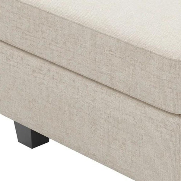 HomeRoots 30" Beige Chenille Storage Ottoman – Stylish Multi-Functional Seating, Footrest & Hidden Storage Solution! 714358
