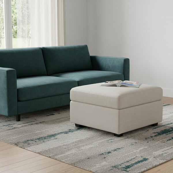 HomeRoots 30" Versatile Light Gray Chenille Storage Ottoman - Stylish, Functional Seating & Clutter Solution! 714359