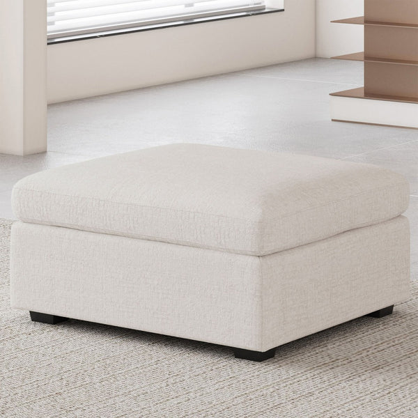 HomeRoots 30" Versatile Light Gray Chenille Storage Ottoman - Stylish, Functional Seating & Clutter Solution! 714359