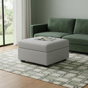 HomeRoots 30" Gray Chenille Storage Ottoman - Stylish Multi-Function Seating & Footrest with Hidden Compartment 714360