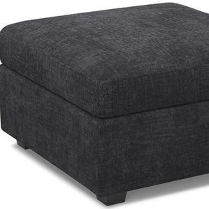 HomeRoots 30" Stylish Gray Corduroy Storage Ottoman with Black Legs - Versatile Seating, Footrest & Tabletop 714361