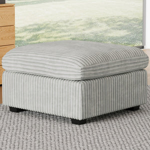 HomeRoots 30" Stylish Green and Black Corduroy Storage Ottoman - Comfortable Seating with Hidden Storage Solution 714362