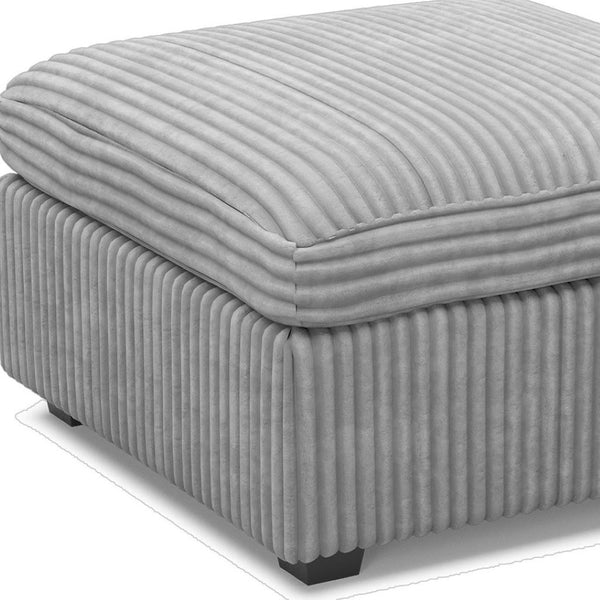 HomeRoots 30" Stylish Green and Black Corduroy Storage Ottoman - Comfortable Seating with Hidden Storage Solution 714362