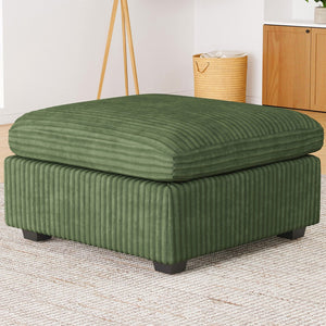 HomeRoots 30" Black Corduroy Storage Ottoman - Versatile Seat, Footrest & Hidden Storage for Modern Spaces 714363