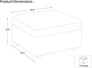 HomeRoots 30" Beige and Black Chenille Storage Ottoman - Versatile Footrest, Extra Seating, and Hidden Storage Solution 714364
