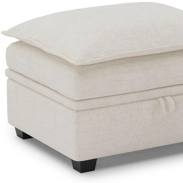 HomeRoots 30" Green and Black Chenille Storage Ottoman - Chic, Multi-Functional Piece with Hidden Storage Solutions 714365