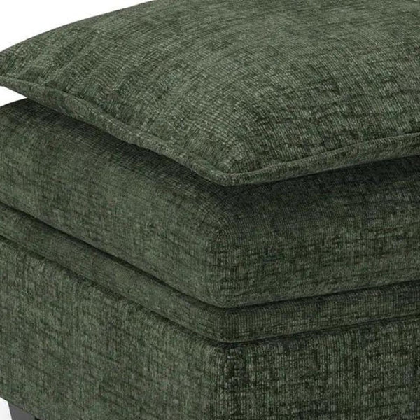 HomeRoots 30" Stylish Light Gray and Black Chenille Storage Ottoman – Versatile Seating, Footrest & Hidden Storage 714366