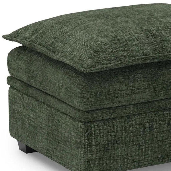 HomeRoots 30" Stylish Light Gray and Black Chenille Storage Ottoman – Versatile Seating, Footrest & Hidden Storage 714366