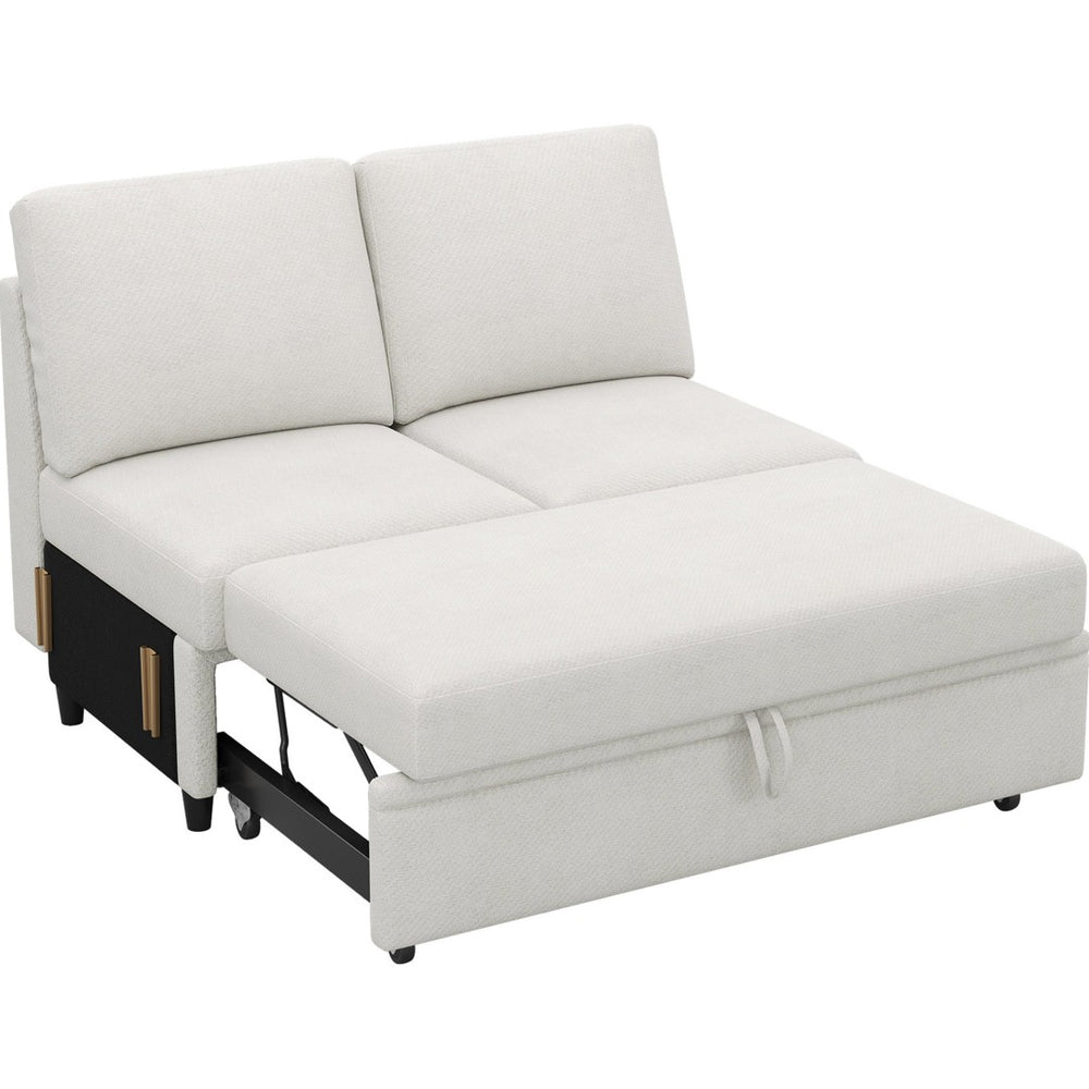 HomeRoots 46" Modern Loveseat with Hidden Storage - Stylish, Versatile Accent for Living Rooms and Small Spaces Chenille Light Gray 714369