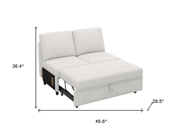 HomeRoots 46" Modern Loveseat with Hidden Storage - Stylish, Versatile Accent for Living Rooms and Small Spaces Chenille Light Gray 714369
