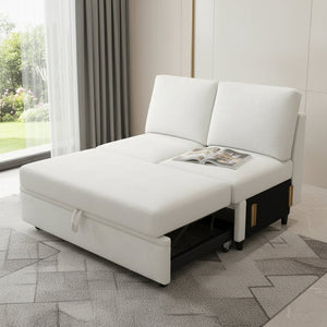 HomeRoots 46" Modern Loveseat with Hidden Storage - Stylish, Versatile Accent for Living Rooms and Small Spaces Chenille Light Gray 714369