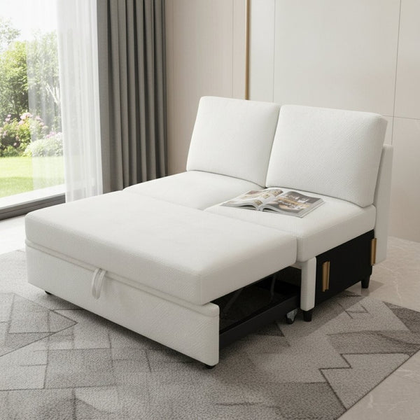 HomeRoots 46" Modern Loveseat with Hidden Storage - Stylish, Versatile Accent for Living Rooms and Small Spaces Chenille Light Gray 714369