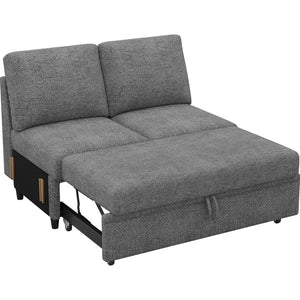 HomeRoots 46" Modern Loveseat with Hidden Storage - Stylish, Versatile Accent for Living Rooms and Small Spaces Chenille Dark Gray 714370