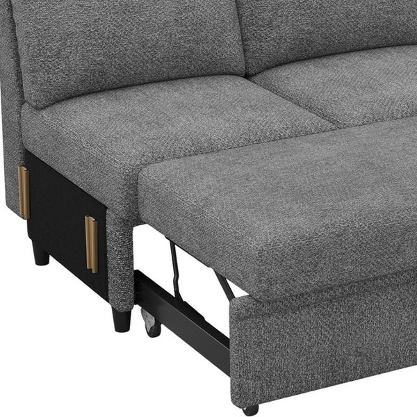 HomeRoots 46" Modern Loveseat with Hidden Storage - Stylish, Versatile Accent for Living Rooms and Small Spaces Chenille Dark Gray 714370