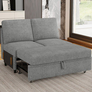 HomeRoots 46" Modern Loveseat with Hidden Storage - Stylish, Versatile Accent for Living Rooms and Small Spaces Chenille Dark Gray 714370