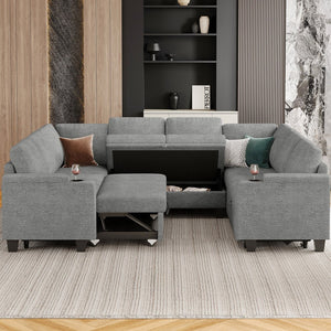 HomeRoots 46" Modern Loveseat with Hidden Storage - Stylish, Versatile Accent for Living Rooms and Small Spaces Chenille Dark Gray 714370