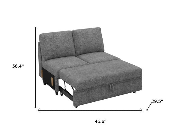 HomeRoots 46" Modern Loveseat with Hidden Storage - Stylish, Versatile Accent for Living Rooms and Small Spaces Chenille Dark Gray 714370
