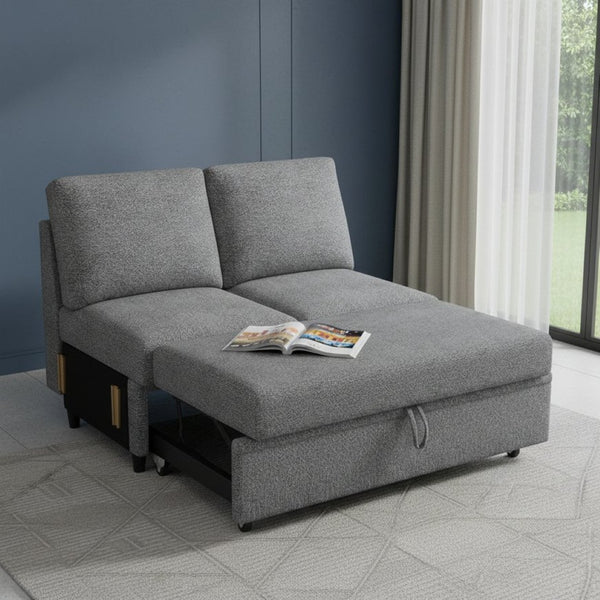 HomeRoots 46" Modern Loveseat with Hidden Storage - Stylish, Versatile Accent for Living Rooms and Small Spaces Chenille Dark Gray 714370