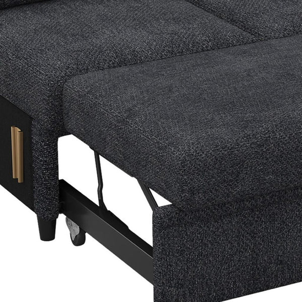 HomeRoots 29" Stylish Beige and Black Chenille Storage Ottoman with Hidden Compartment for Modern Living Spaces 714371