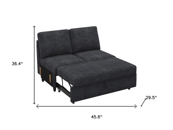 HomeRoots 29" Stylish Beige and Black Chenille Storage Ottoman with Hidden Compartment for Modern Living Spaces 714371