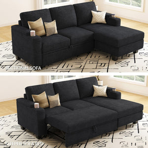 HomeRoots 29" Stylish Beige and Black Chenille Storage Ottoman with Hidden Compartment for Modern Living Spaces 714371