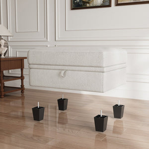 HomeRoots 29" Light Gray Chenille Storage Ottoman - Multi-Functional Seating & Hidden Storage for Modern Spaces 714372