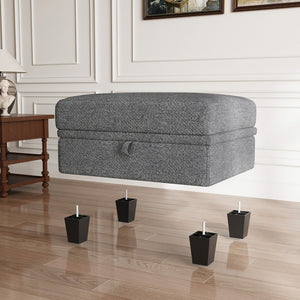 HomeRoots 29" Gray Chenille Storage Ottoman – Stylish Seating & Hidden Compartment for Modern Living Spaces 714373