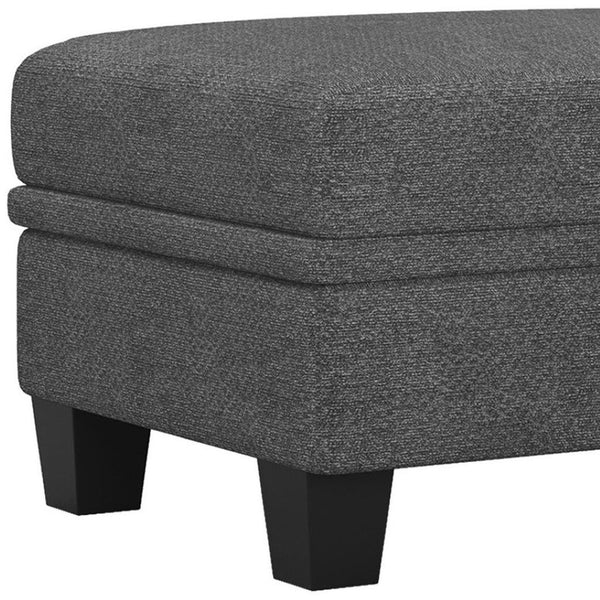 HomeRoots 29" Gray Chenille Storage Ottoman – Stylish Seating & Hidden Compartment for Modern Living Spaces 714373