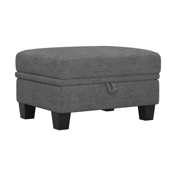HomeRoots 29" Gray Chenille Storage Ottoman – Stylish Seating & Hidden Compartment for Modern Living Spaces 714373