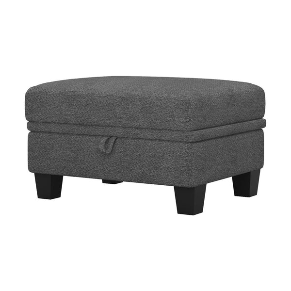 HomeRoots 29" Gray Chenille Storage Ottoman – Stylish Seating & Hidden Compartment for Modern Living Spaces 714373