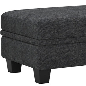 HomeRoots 32" Plush Beige and Black Velvet Footstool with Storage – Versatile Ottoman for Comfort & Clutter-Free Living 714377
