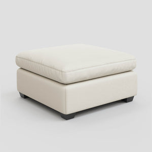 HomeRoots 32" Plush Blue and Black Velvet Footstool - Modern Square Ottoman for Comfort, Style & Versatility 714378
