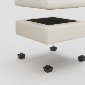 HomeRoots 32" Plush Blue and Black Velvet Footstool - Modern Square Ottoman for Comfort, Style & Versatility 714378