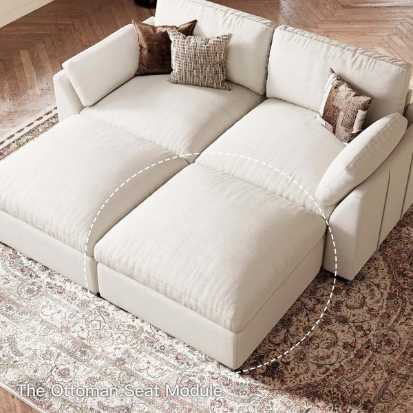 HomeRoots 32" Plush Blue and Black Velvet Footstool - Modern Square Ottoman for Comfort, Style & Versatility 714378