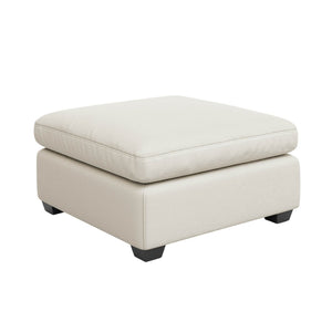 HomeRoots 32" Plush Blue and Black Velvet Footstool - Modern Square Ottoman for Comfort, Style & Versatility 714378