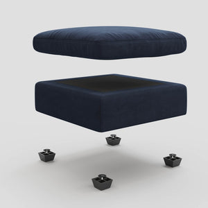 HomeRoots 32" Plush Black Velvet Footstool - Versatile Accent for Comfort, Seating, and Stylish Décor Solutions 714379