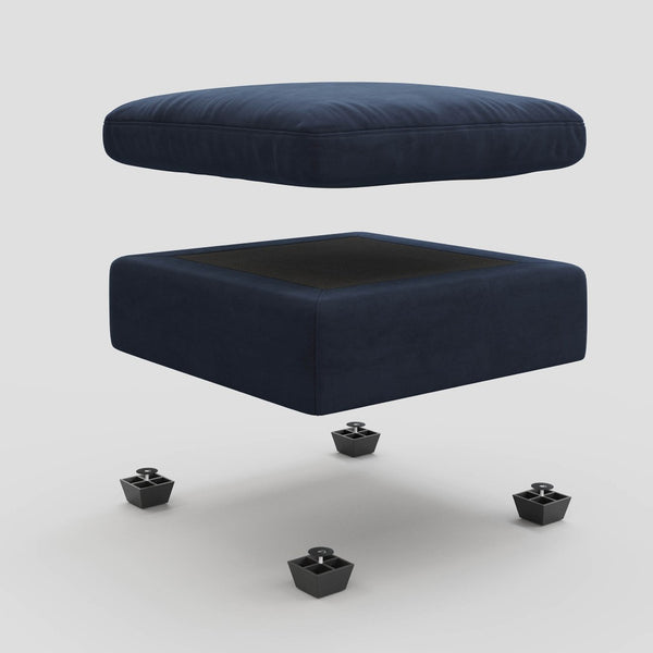 HomeRoots 32" Plush Black Velvet Footstool - Versatile Accent for Comfort, Seating, and Stylish Décor Solutions 714379