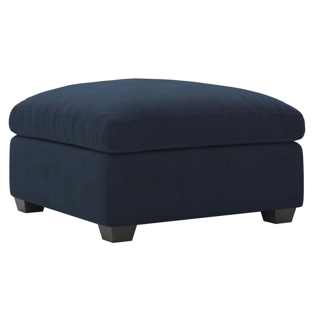 HomeRoots 32" Plush Black Velvet Footstool - Versatile Accent for Comfort, Seating, and Stylish Décor Solutions 714379