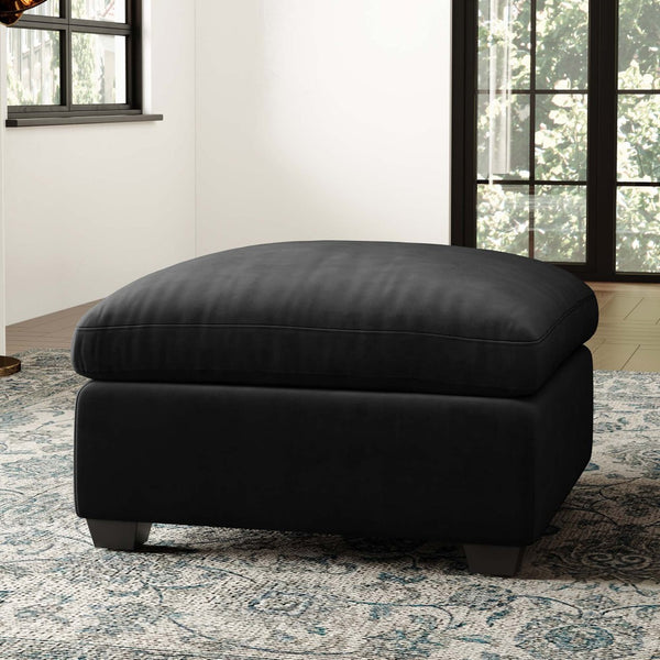 HomeRoots 32" Gray Corduroy Footstool - Stylish, Versatile Accent for Comfort, Extra Seating & Modern Decor 714380