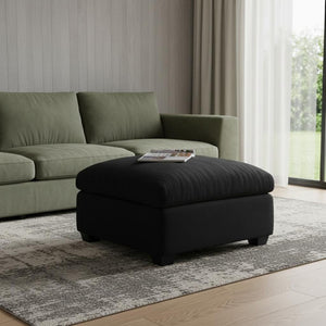 HomeRoots 32" Gray Corduroy Footstool - Stylish, Versatile Accent for Comfort, Extra Seating & Modern Decor 714380
