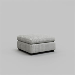 HomeRoots 32" Stylish Green and Black Corduroy Footstool - Modern Accent, Versatile Comfort & Durable Design 714381