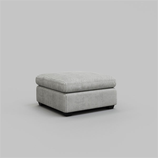 HomeRoots 32" Stylish Green and Black Corduroy Footstool - Modern Accent, Versatile Comfort & Durable Design 714381