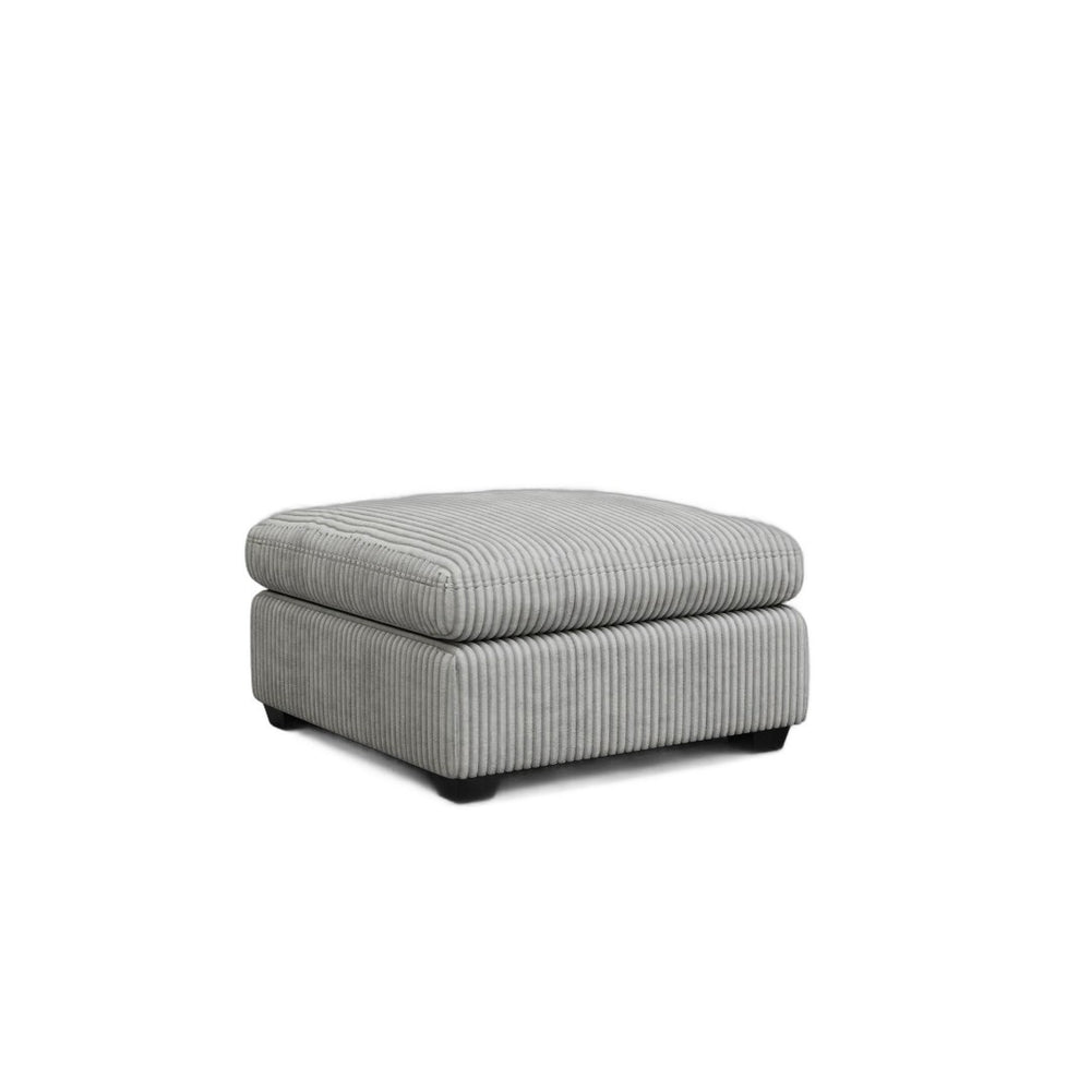 HomeRoots 32" Stylish Green and Black Corduroy Footstool - Modern Accent, Versatile Comfort & Durable Design 714381