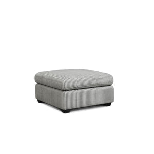 HomeRoots 32" Stylish Green and Black Corduroy Footstool - Modern Accent, Versatile Comfort & Durable Design 714381