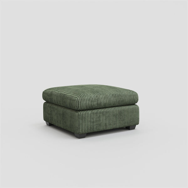 HomeRoots 32" Black Corduroy Footstool - Versatile and Stylish Seating Solution for Modern Living Spaces 714382