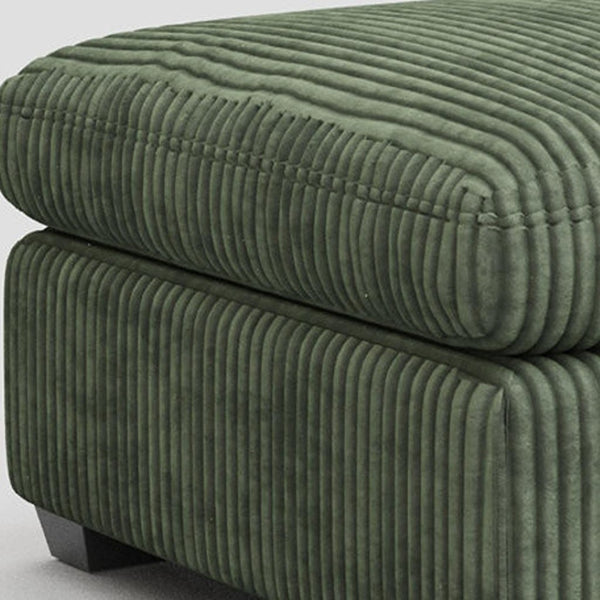 HomeRoots 32" Black Corduroy Footstool - Versatile and Stylish Seating Solution for Modern Living Spaces 714382